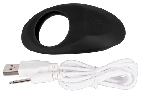 Lust Black Vibrating Intimate Ring Silicone USB Rechargeable 9 cm