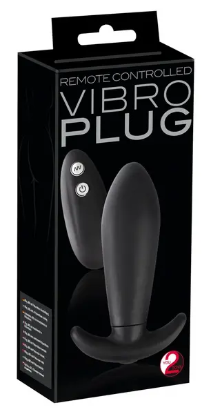 You2Toys Black RC Vibro Plug - Remote-Controlled Silicone Plug 12cm