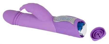 Sweet Smile Push Vibrator Purple Rabbit Model, 10 Modes, 25 cm