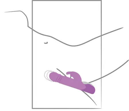Sweet Smile Push Vibrator Purple Rabbit Model, 10 Modes, 25 cm