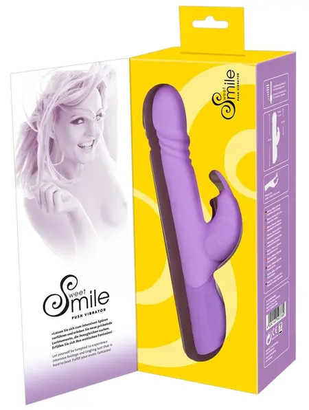 Sweet Smile Push Vibrator Purple Rabbit Model, 10 Modes, 25 cm