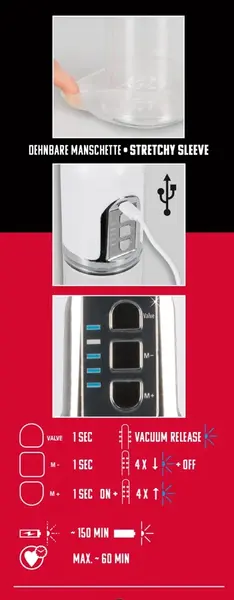 You2Toys Automatska Punjiva Vakuum Pumpa Transparentna 32 cm USB