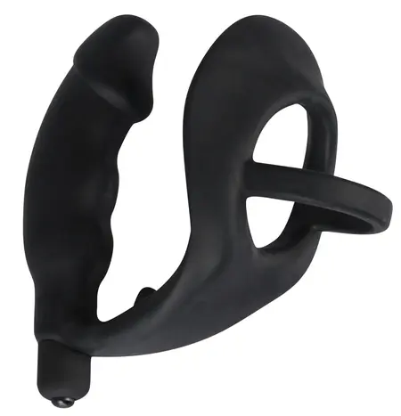 You2Toys Vibrirajući Silikonski Čep i Prsten Set, Crni, 11.2 cm