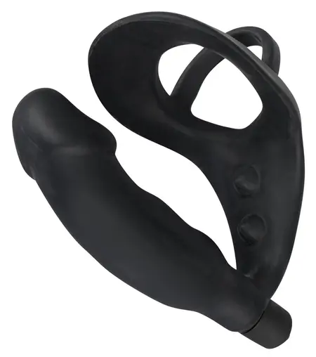 You2Toys Vibrirajući Silikonski Čep i Prsten Set, Crni, 11.2 cm