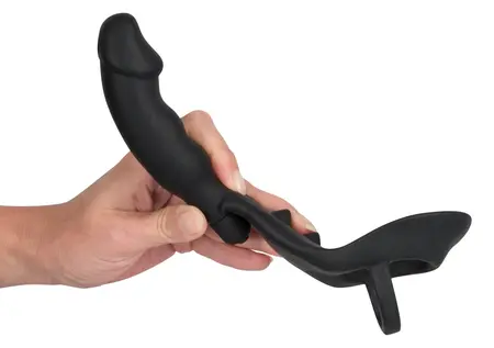 You2Toys Vibrirajući Silikonski Čep i Prsten Set, Crni, 11.2 cm