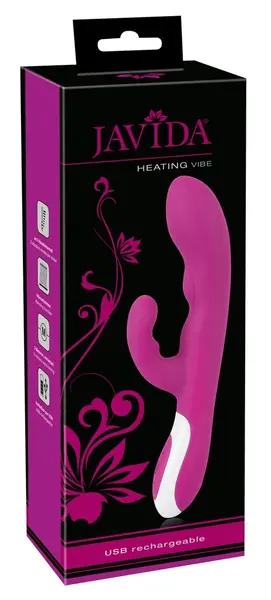 Javida Heating Vibe Intimni Maser sa Dva Motora, Ljubičasta, 22 cm