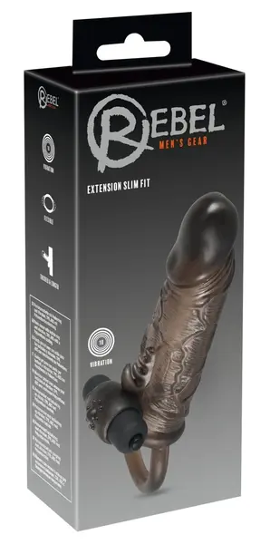 Rebel Extension Slim Fit Intimate Extension with Vibro System 16cm Transparent