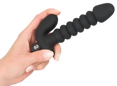 Black Velvets Dvostruki Intimni Uređaj Silikon 17cm Crna