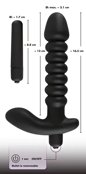 Black Velvets Dvostruki Intimni Uređaj Silikon 17cm Crna