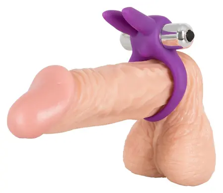 Sweet Smile Rabbit Vibrating Ring Flexible Ears Silicone 6.5cm