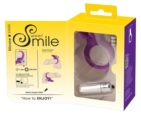 Sweet Smile Rabbit Vibrating Ring Flexible Ears Silicone 6.5cm