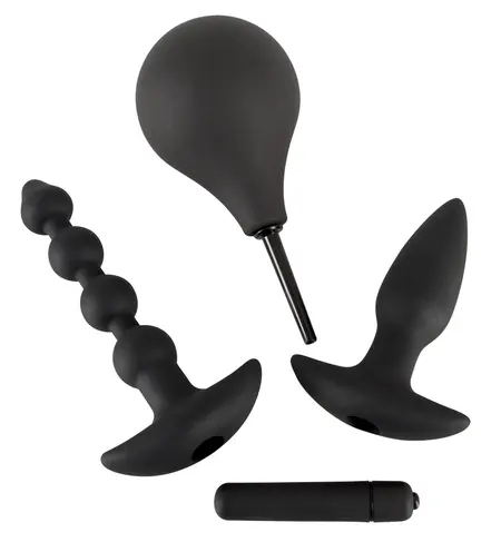 Black Velvets Analni Komplet 4-Delni Silikonski Set sa Intimnim Tušem