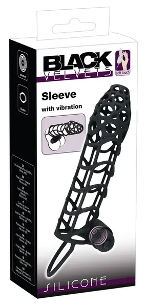 Black Velvets Silicone Sleeve with Vibrating Bullet, Flexible 14 cm
