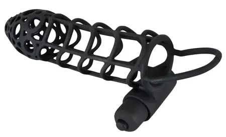 Black Velvets Silicone Sleeve with Vibrating Bullet, Flexible 14 cm