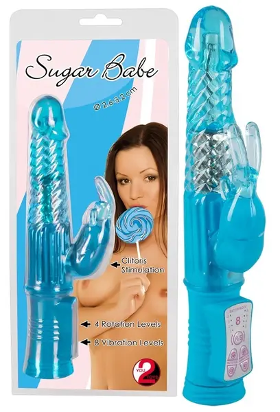 You2Toys Sugar Babe Blue Multi-Function Rotating Intimate Device 22cm