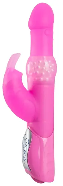 Sweet Smile Pearly Rabbit Silicone Intimate Device Pink 26cm Adjustable