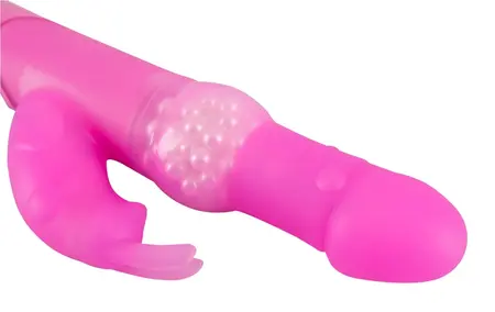 Sweet Smile Pearly Rabbit Silicone Intimate Device Pink 26cm Adjustable