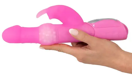 Sweet Smile Pearly Rabbit Silicone Intimate Device Pink 26cm Adjustable
