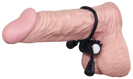 You2Toys Silicone Ring with Vibrating Stimulating Surface, Black