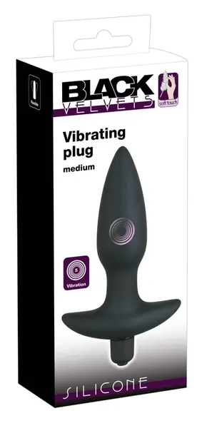 Black Velvet Medium Vibrirajući analni čep Silikon 15 cm Crna
