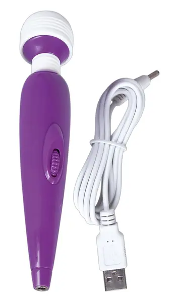 Passion Pointer Mini Wireless Massage Wand, Adjustable Vibration, Purple