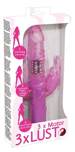 You2Toys Rabbit Dual Pleasure Pink Multi-Motor Intimate Device 22cm