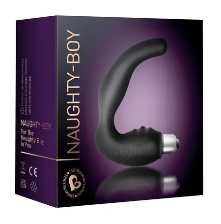 Rocks-Off Naughty-Boy Black 7-Speed Intimate Wellness Massager Silicone