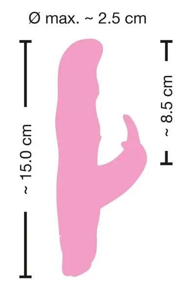 Sweet Smile Magic-Minis G-Bunny Compact Dual-Motor Intimate Massager, Pink