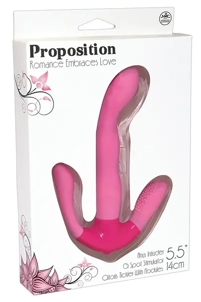 You2Toys T-shaped Intimate Device Silicone Pink 3-Speed Vibration 2-in-1