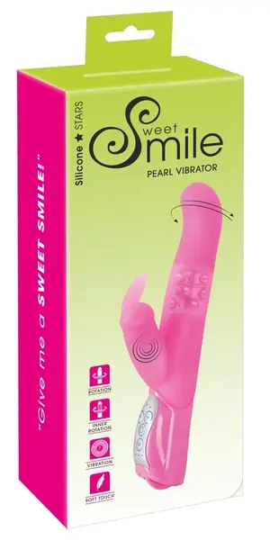 Smile Pearl Bunny Pink Rotating Silicone Intimate Massager 26cm