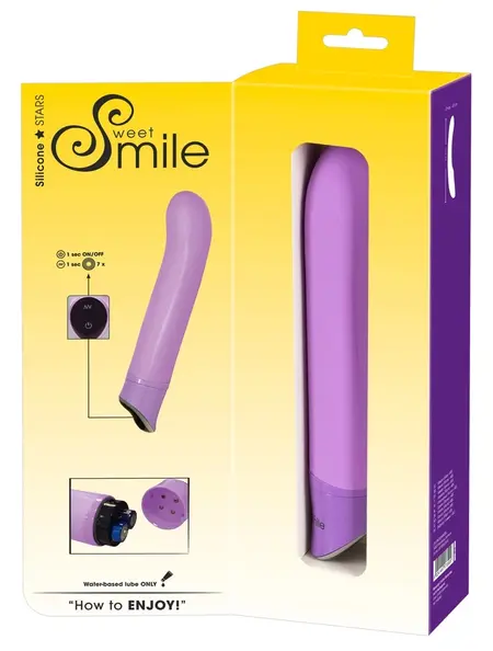 Sweet Smile Easy Violet Silicone Massager 22cm, 7 Vibration Modes, White
