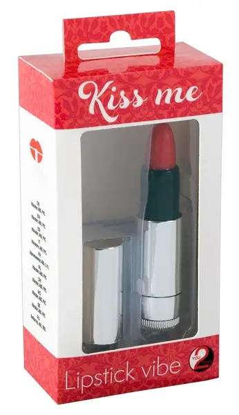 You2Toys Kiss Me Lipstick Mini vibrator, više brzina, Crvena/Crna, 8.7cm