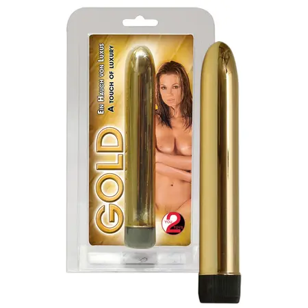 You2Toys Gold vibrator 17 cm višebrzinski ABS sjajna završna obrada