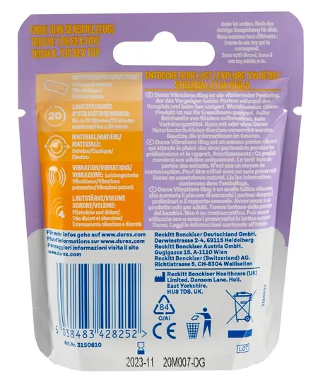 Durex Intense Vibrations silikonski stimulacioni prsten 20 minuta za jednokratnu upotrebu
