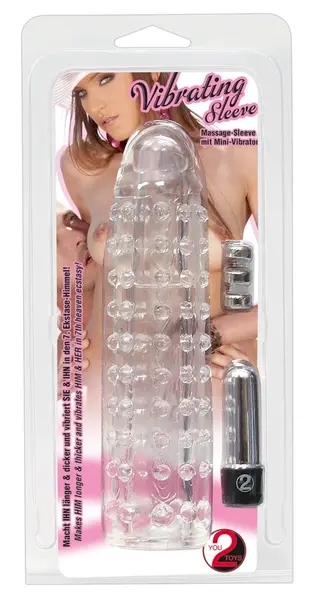 You2Toys Vibrating Extension Sleeve Transparent 17cm Adjustable Power