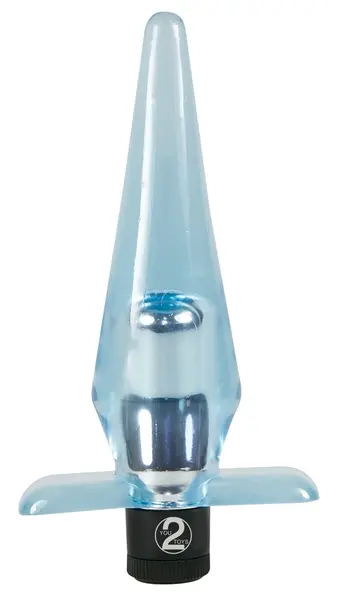 You2Toys Blue-Transparent Vibrating Anal Plug 11cm TPE