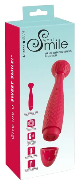 Sweet Smile Wand Dual-Action Masažer sa Funkcijom Tupkanja, 22.7 cm - Crna