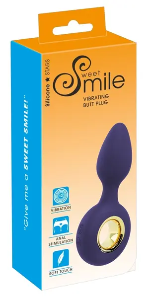 Sweet Smile Intimate Vibrating Plug 12 Modes Black 12.6 cm