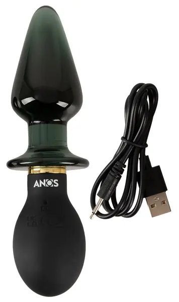 ANOS Double-Ended Intimate Machine Silicone & Glass, 10 Modes, 16.6 cm