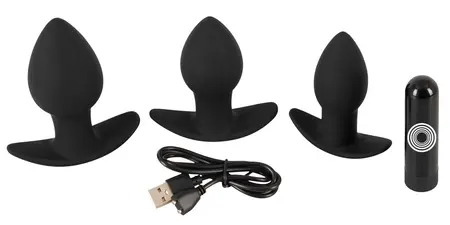 Black Velvets Analni Training Set Silikonskih Čepova sa 10-Režimskim Vibracionim Sistemom