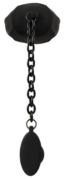 Black Velvets Intimate Cage System with Ribbed Plug and Chain, Silicone