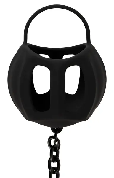 Black Velvets Intimate Cage System with Ribbed Plug and Chain, Silicone