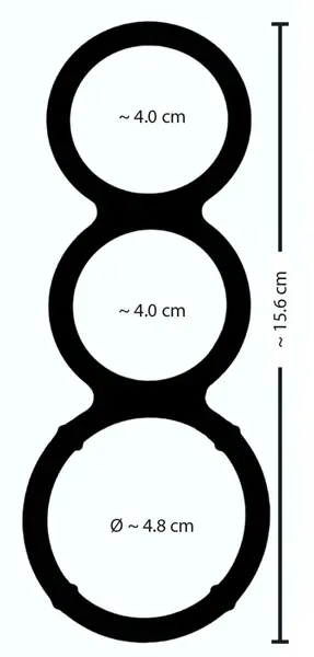 You2Toys Metalik Trostruki Silikonski Intimni Set Prstenova za Podršku, Srebrni, Fleksibilni