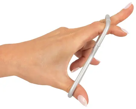 You2Toys Metallic Silicone Double Ring - Dual Support, Flexible, Silver Finish