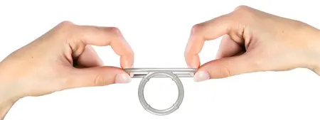 You2Toys Metallic Silicone Double Ring - Dual Support, Flexible, Silver Finish
