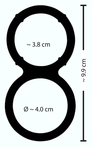 You2Toys Metallic Silicone Double Ring - Dual Support, Flexible, Silver Finish