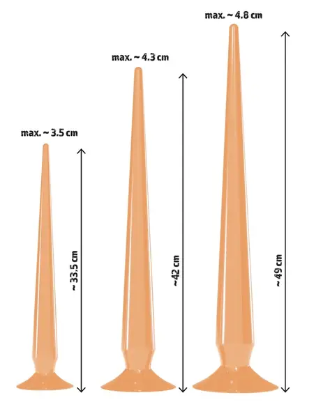 You2Toys Super Long Flexible Plug Set Flesh 3 Sizes PVC System