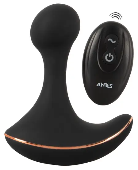 ANOS RC Prostate Massager - Vibrating Silicone, Remote Control, Black
