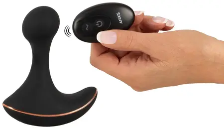 ANOS RC Prostate Massager - Vibrating Silicone, Remote Control, Black
