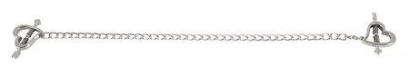 Bad Kitty Heart Shaped Stainless Steel Nipple Clamps with Chain 37.5cm